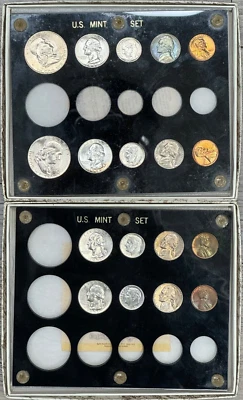1956 P-D US Mint Uncirculated 90% Silver Double Mint Set, 18 Coins Total - Image 1 of 4