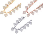 Pave' Set Dangling Hearts 13 CT Real Diamond Designer Rolo Link Chain Necklac...