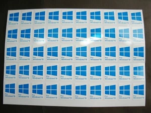 50 PCS Sticker for Window 10 Pro Blue Badge Logo Decal Cyan Color 22mm x 16mm - Picture 1 of 1