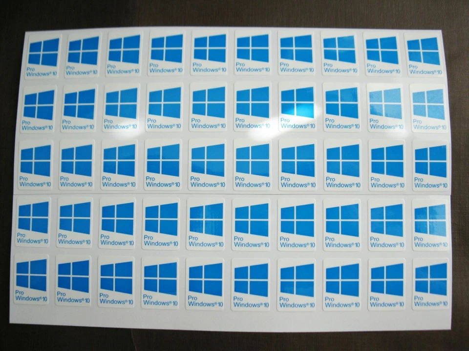 50 PIEZAS Pegatina para Window 10 Pro Azul Insignia Logo Calcomanía Color Cian 22mm x 16mm Foto 1 de 1