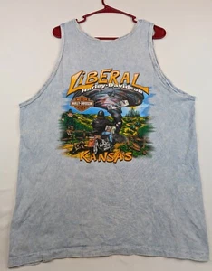 Harley-Davidson Motorcycle Liberal Kansas Tank Adult XL Blue Graphics Pullover - Picture 1 of 5