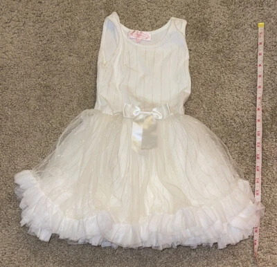 Vestido Popatu de tul blanco y dorado talla 2T/3T Foto 1 de 4