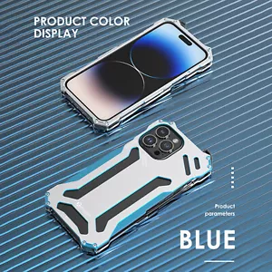Shockproof Aluminium Metal Case For iPhone 14 15Pro Max 13 12 11 Pro Max XS X XR - Picture 1 of 13