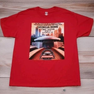 Georgia Dome Final Season 1992-2017 NFL Football Super Bowl Red T-Shirt Size XL - Picture 1 of 5