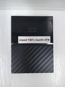 WD My Passport 2 TB Portable Storage - Black - 100% Health - Afbeelding 1 van 13