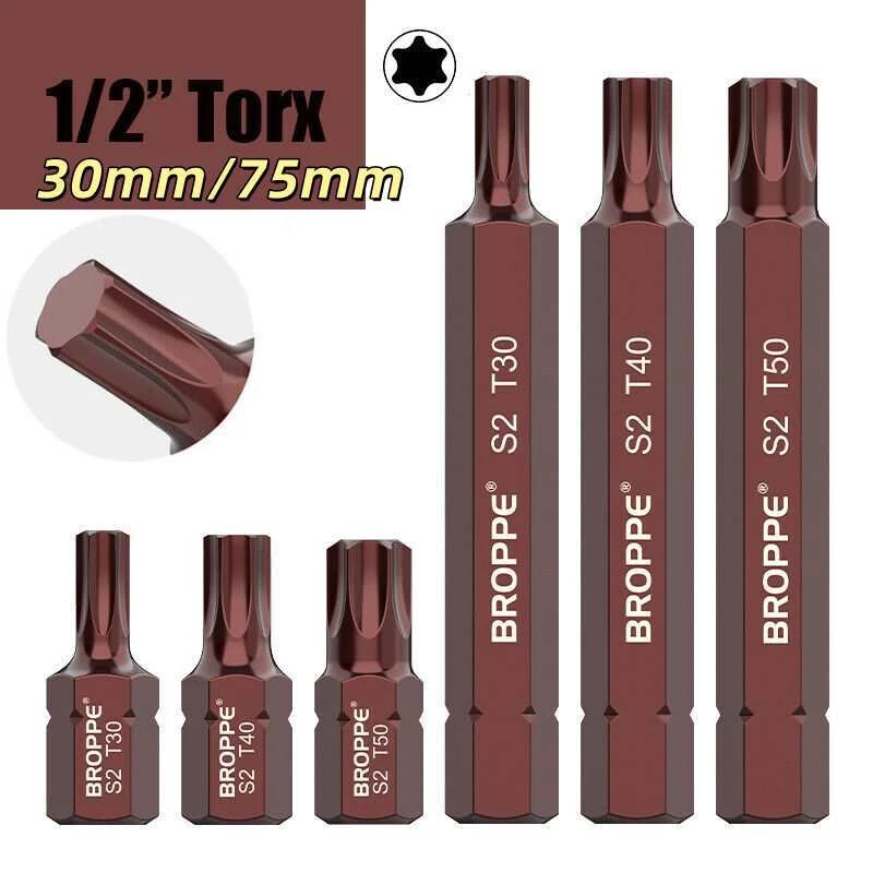 T20 T25 T30 T40 T45 T50 T55 Insert Bit 30mm/75mmTORX Impact Screwdriver Bit - Image 1 of 4