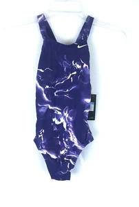 Nike Girl’s Purple One Piece Swimsuit Size Medium - Picture 1 of 3
