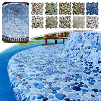 Azulejos de mosaico de guijarros de cerámica spa piscinas estanques de peces baños decoración resistente al desgaste Foto 1 de 4