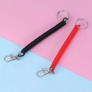 12 Pieces Stretchy Spiral Keyring Colourful Plastic Keychain Spring Retractable - Picture 1 of 11