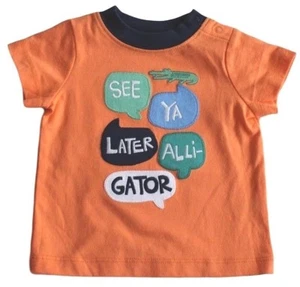 Gymboree Baby Boys See Ya Later Alligator Applique Stitch Tee Shirt Top NEW 3 12 - Picture 1 of 3