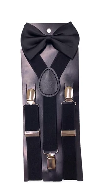 Kids Suspender & Bow Tie Sets for Boys Girls Children Elastic & Adjustable - Image 1 of 2