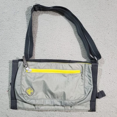 Manduka Yoga Mat Carrier Sling Gray Yellow Adjustable Zip Pocket Shoulder Gym - Image 1 of 4
