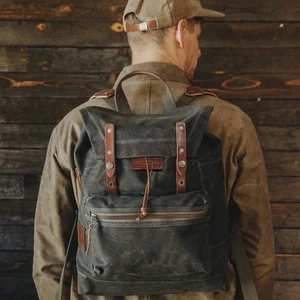 Bradley Mountain Muir Pack Rucksack aus gewachstem Canvas - Forest - Made in USA - Bild 1 von 4