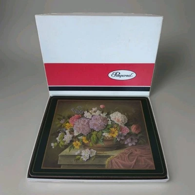 Pimpernel Flower Basket Placemat Boxed Set Acrylic Kitchen Dining Tableware x 6 - Image 1 of 4