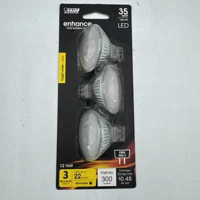(3-Pk) Feit Electric LED Light Bulbs bright White MR16 GU5.3  - Image 1 of 4