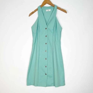 Bruno Duluc for Kush Vintage 90's Turquoise Blue Halter Dress - Picture 1 of 12
