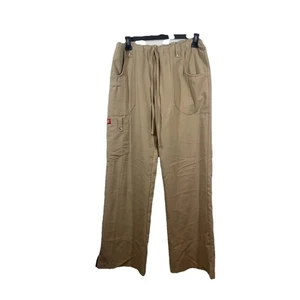 Dickies Scrub Pants Adult M Tan Cargo Khaki Straight Leg Comfort Medical Dental - Picture 1 of 17