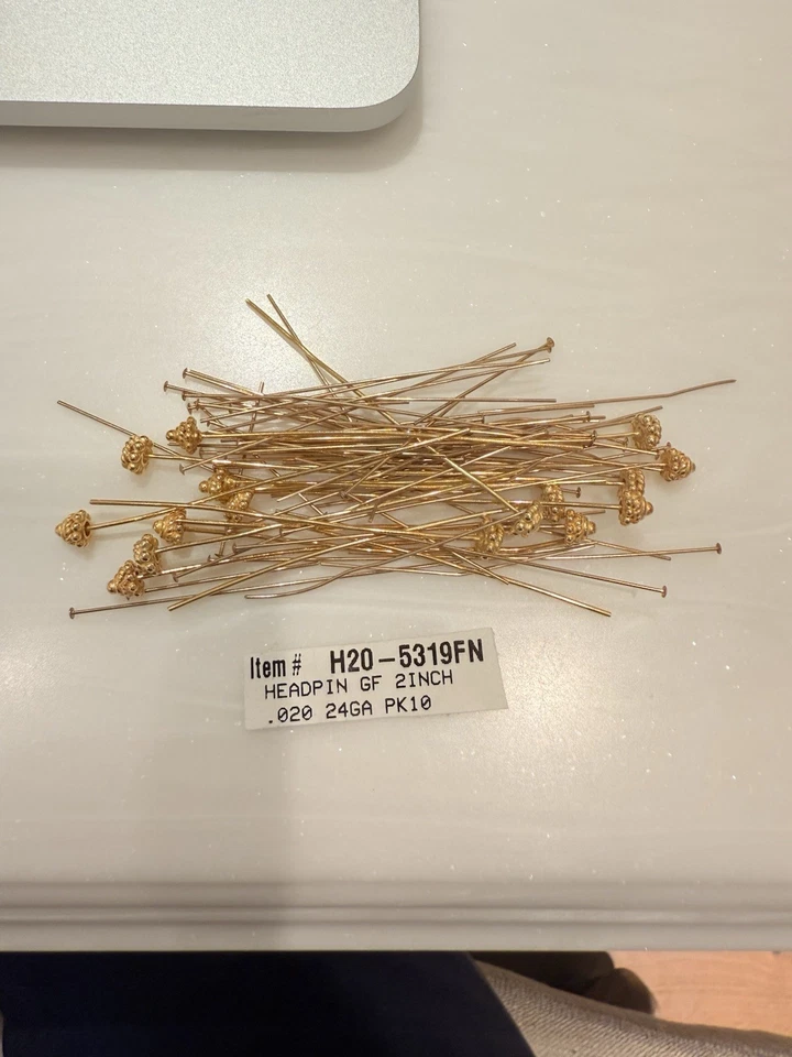 Lote de alfileres de cabeza Vermeil de varios tamaños para hacer joyas Foto 1 de 1