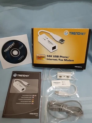 Trend Net Model TFM-561U 56K USB Phone/Internet/Fax Modem with Line Splitter - Image 1 of 4