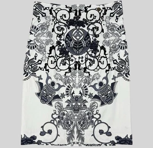 Versace Collezione Gonna Donna Media Floreale Stampa Barocca Matita Made in Italy - Foto 1 di 15