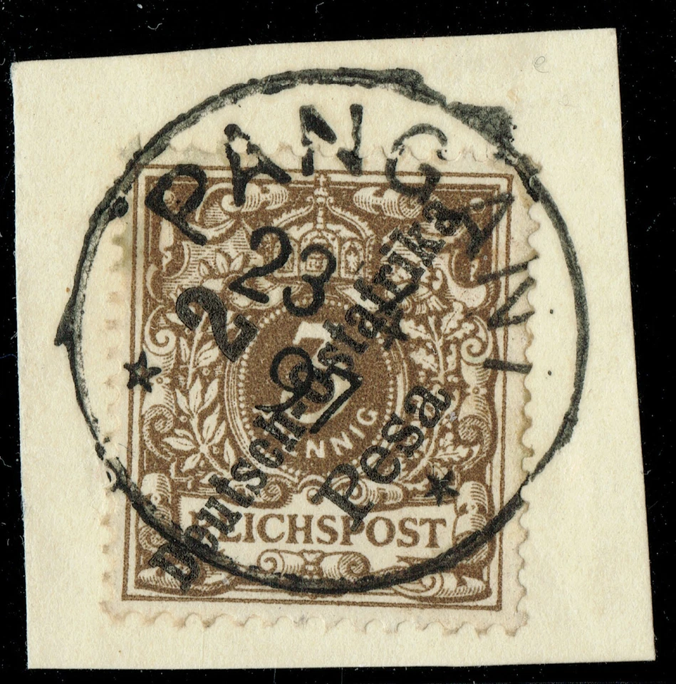 [mag408] GERMAN EAST AFRICA 1896 Scott#6 used on piece cancelled in PANGANI - Image 1 of 1