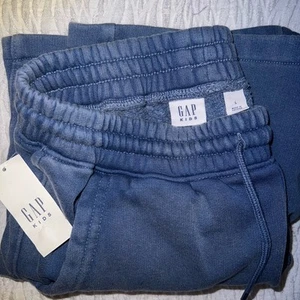 NWT Gap Kids Distressed Blue Soft Sweat Shorts Sz Large 10 Drawstring Waste - Picture 1 of 5