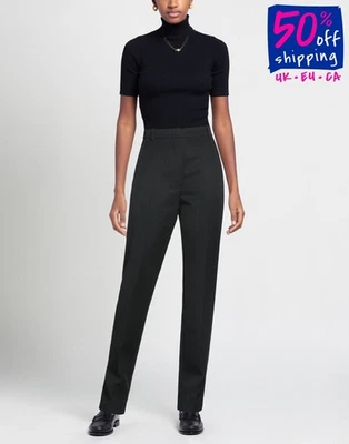 RRP €820 ALEXANDER McQUEEN Wool Flat Front Trousers IT40 US4 UK8 S Made in Italy - Image 1 of 4