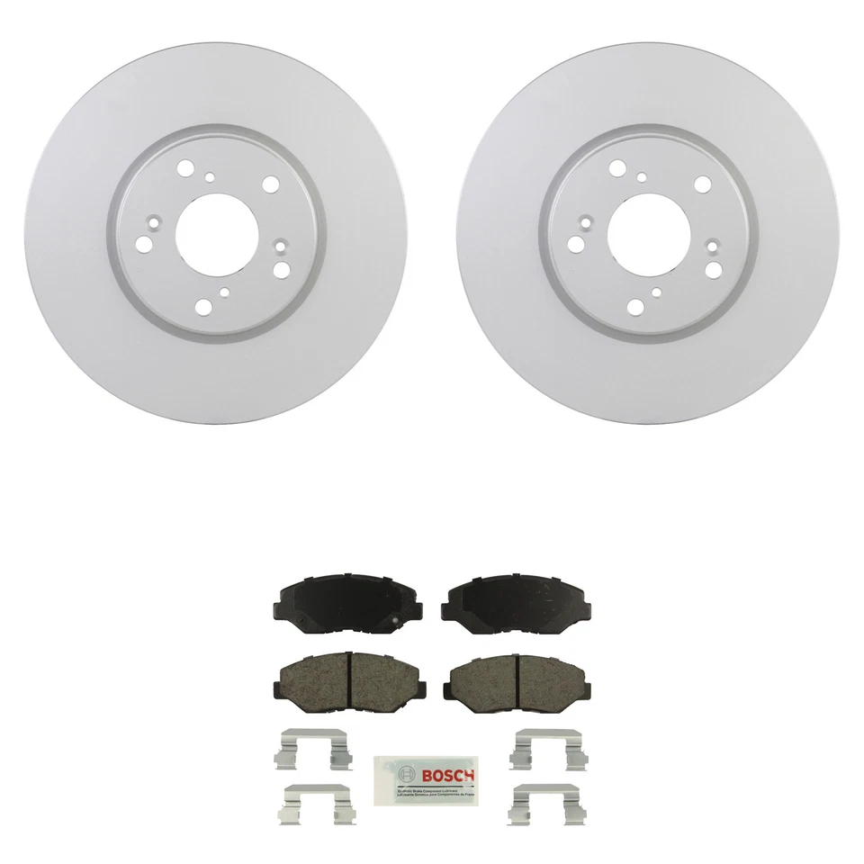 Bosch Front Rotors Blue Ceramic Disc Brake Pad Kit For Honda Pilot EX EX-L - Image 1 of 1