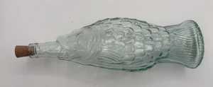 Fischförmige grüne Glas Weinflasche 13" hoch hellgrün Glas Weltmarkt - Bild 1 von 6