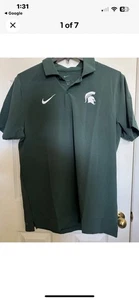 Polo Nike Dri-Fit para hombre L On Field Michigan State Spartans manga corta entrenadores - Imagen 1 de 4