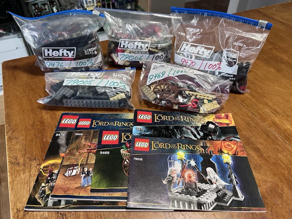Lote de 5 juegos LEGO El Señor de los Anillos 100% completos 9476 Orc Forge 9470 9469 79005 ++ Foto 1 de 4