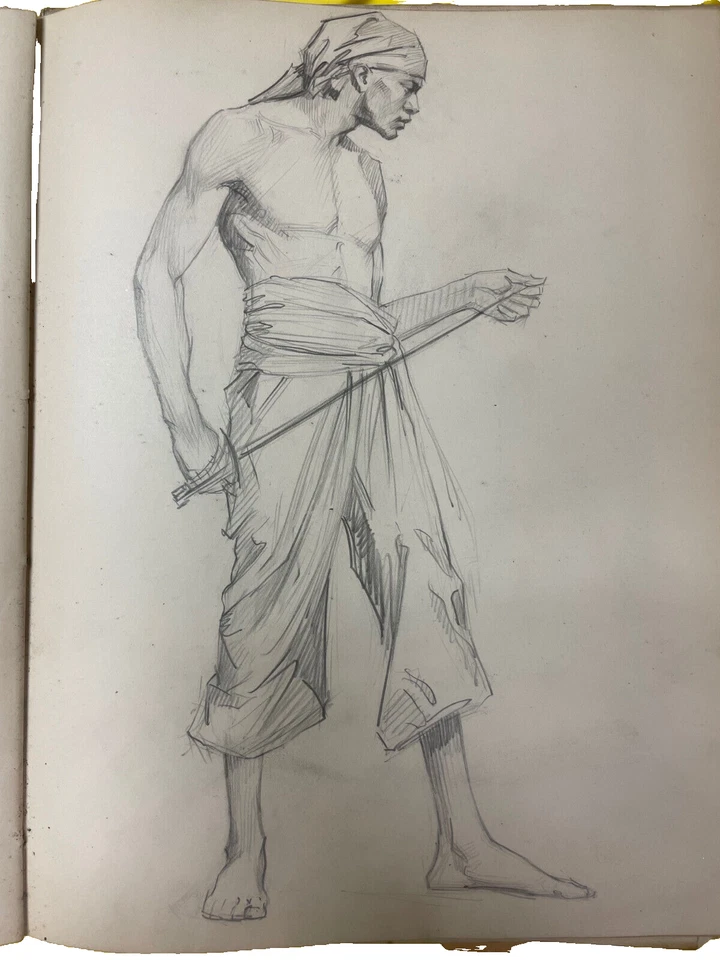 Cuaderno de bocetos de artista vintage de principios del siglo XX - atribuido a Emmett O Smith Foto 1 de 4