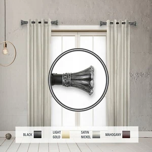 Flor 1" Side Curtain Rod 12-20 inch long (Set of 2) - Picture 1 of 8