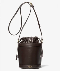 NWT MICHAEL KORS COLLECTION Audrey Medium Leather Bucket Bag in CHOCOLATE $1490 - Picture 1 of 21