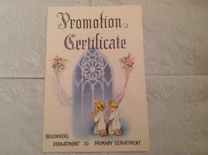 Urkunde Beförderung Anfänger zur Primarstufe.Erste Baptistenkirche signiert 1946 - Bild 1 von 4