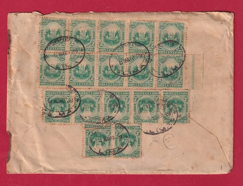 PERU LIMA 1889 COVER SENT TO ITALY ATTRACTIVE FRANKING SEE CONDITION Cover