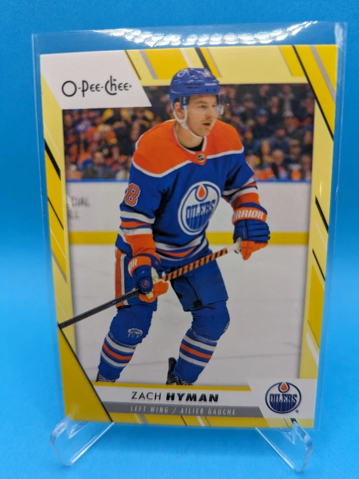 2023-24 O-Pee-Chee OPC Hockey YELLOW Border #168 Zach Hyman Oilers - Image 1 of 2