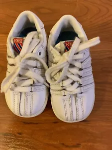 K-Swiss Infant Sneakers White Leather Size 4 - Picture 1 of 5