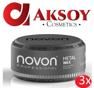 ( 35,33€ / L ) 3 x Novon Professional Metal Wax 150ml - Haarwax- frisch Duftend - Bild 1 von 2