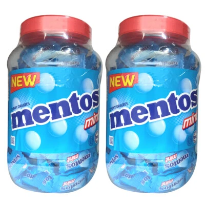 2x Mentos Jumbo Mint Chewy Candy Party Treats Confectionery Candies Chews Jar - image 1 of 2