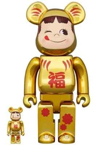 BE@RBRICK Daruma Peko-chan Gold Plated 100% & 400% Limited Edition From Japan - Picture 1 of 2