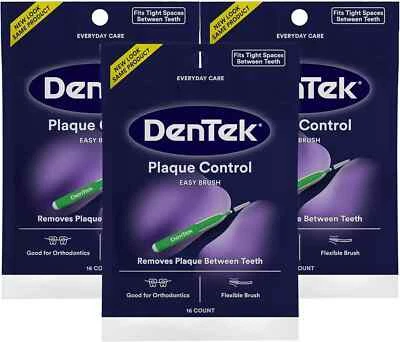 Limpiadores interdentales Dentek Easy Brush control de placa, apretados, 16 unidades, paquete de 3 Foto 1 de 4