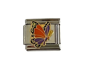 COLOURED BIRTHSTONE BUTTERFLY ITALIAN CHARM fits all 9mm Italian bracelet AY1 - Picture 1 of 7