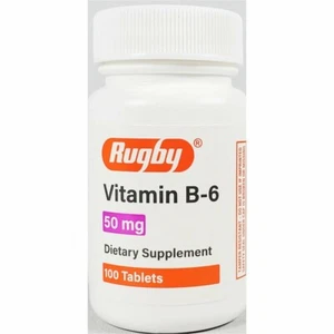 Rugby Vitamins Vitamin B6 50MG Tablet 100CT - Picture 1 of 1