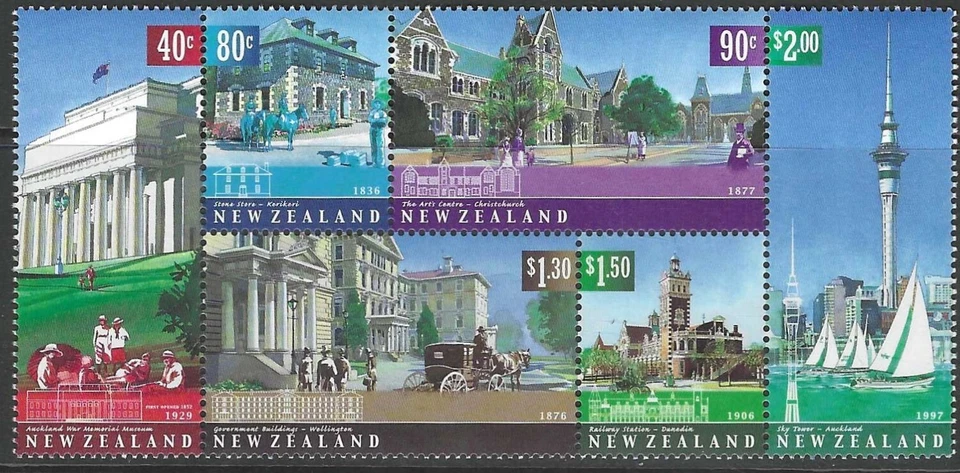 New Zealand - 2002 Architectural Heritage - Se-Tenant Block of 6 MNH - Image 1 of 1