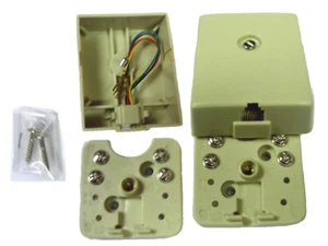 Telephone wall Jack with mounting bracket CEI 7J2-140 Ivory RJ-14 2 pcs - Picture 1 of 1