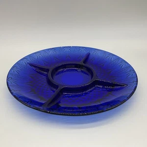 Plato de servir dividido vintage Avon Royal Sapphire azul cobalto - Imagen 1 de 8