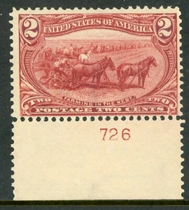 USA 1898 Trans Mississippi 2¢ Copper Red Sc # 286 Plate Number Single MNH I895 - Picture 1 of 6
