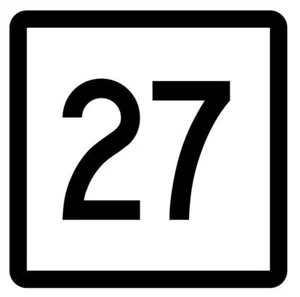 Connecticut State Highway 27 Sticker Decal R5071 Highway Route Sign - Picture 1 of 1