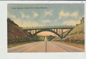 Postkarte Dodge Highway Blick nach West Omaha Nebraska - Bild 1 von 2